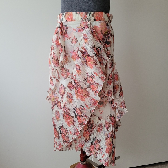 Anthropologie Let Me Be Ruffled Midi Skirt - Picture 3 of 13
